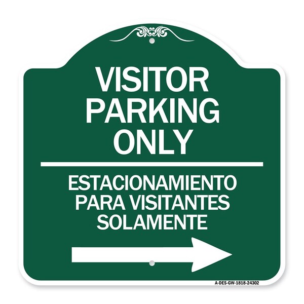 Signmission Bilingual Reserved Parking Visitor Parking Only Estacionamiento Para Visitantes, A-DES-GW-1818-24302 A-DES-GW-1818-24302 - main